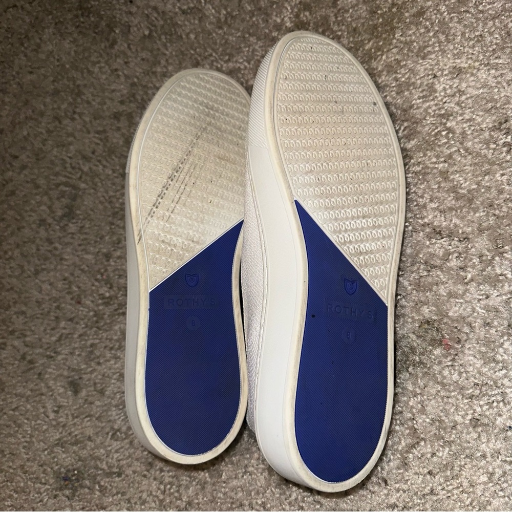 Rothy’s White and Blue Slip-On Sneakers - Picture 4 of 5